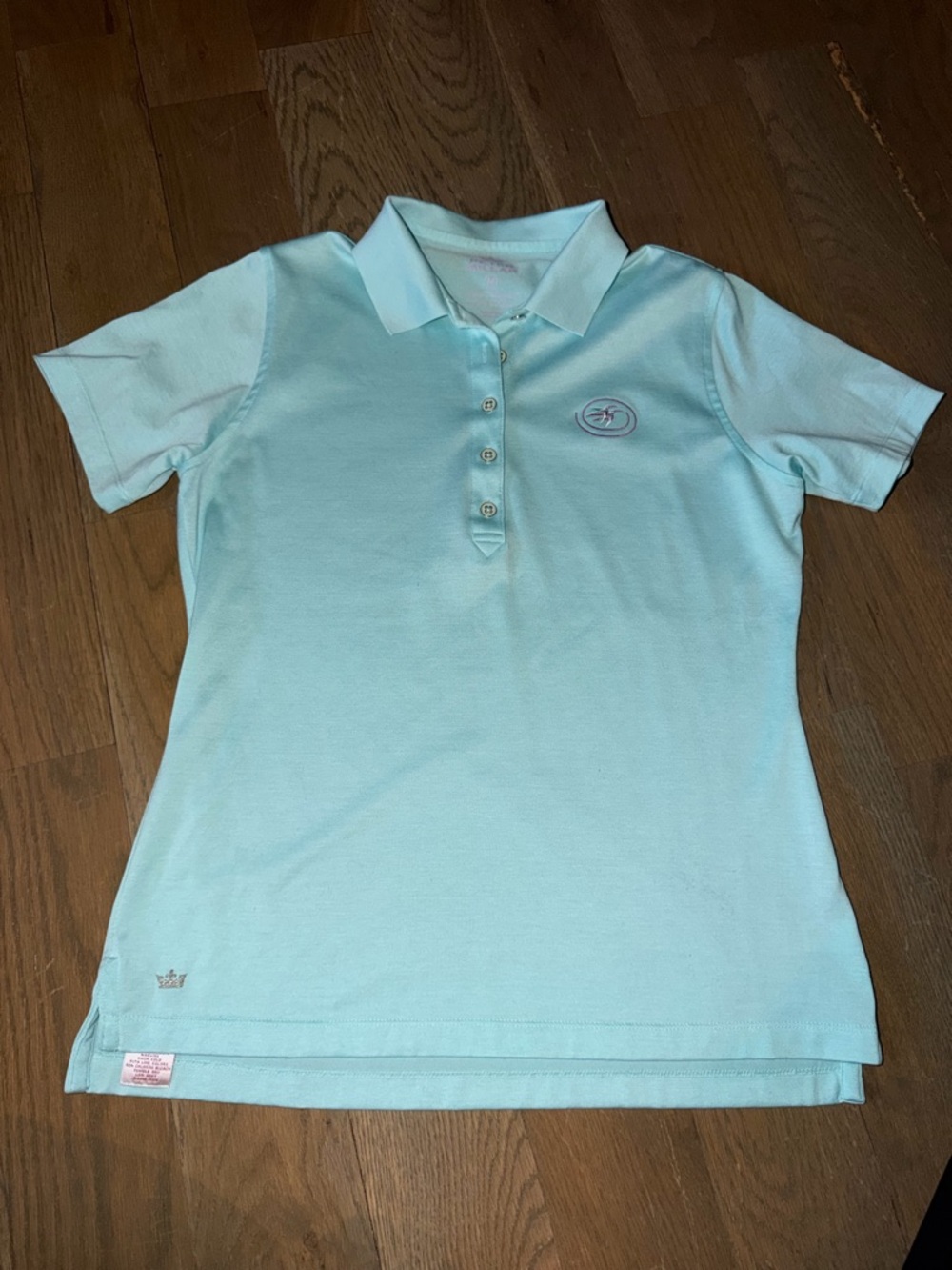 Peter Millar Women’s Golf Polo Shirt size medium Light Aqua short sleeve